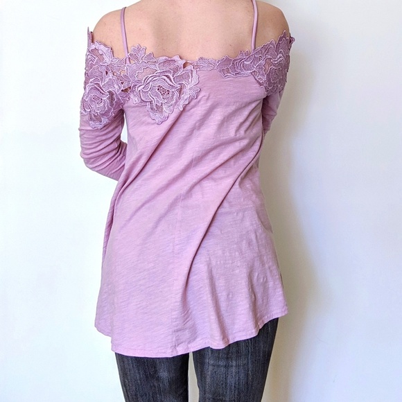 Meadow Rue off shoulder lace top S - Picture 2 of 5